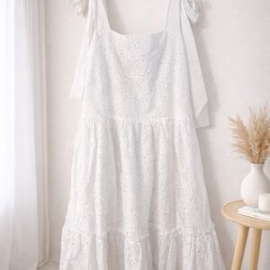 Eyelet mini dress